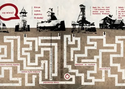 Skarb miasta, labirynt z grafiką szybów bocheńskiej kopalni.