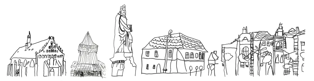 Bochnia w rysunku dziecięcym.