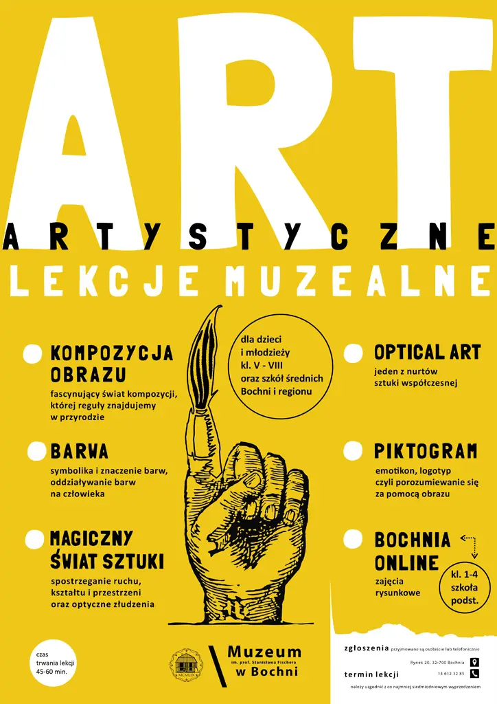 Artystyczne lekcje muzealne plakat.