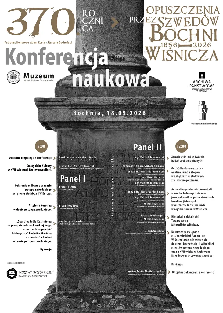 370. rocznica opuszczenia przez Szwedów Bochni i Wiśnicza (1656 – 2026)
